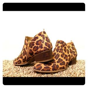 Leopard print booties